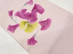 作家物 塩瀬金彩花模様名古屋帯